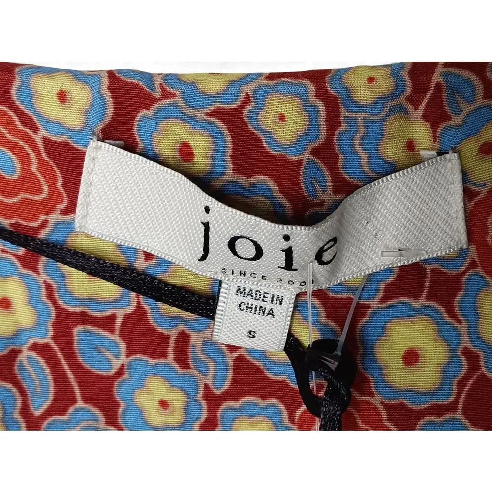 New Joie Eilish Floral Maxi Dress Fired Brick Multi Long Sleeve Boho Size S - Picture 15 of 16